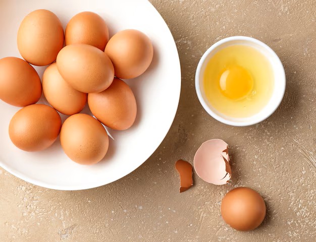 Plaquette d'œufs de poulet frais