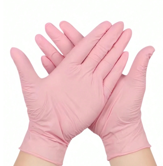 100 pièces Gants jetables en nitrile vert clair, sans poudre